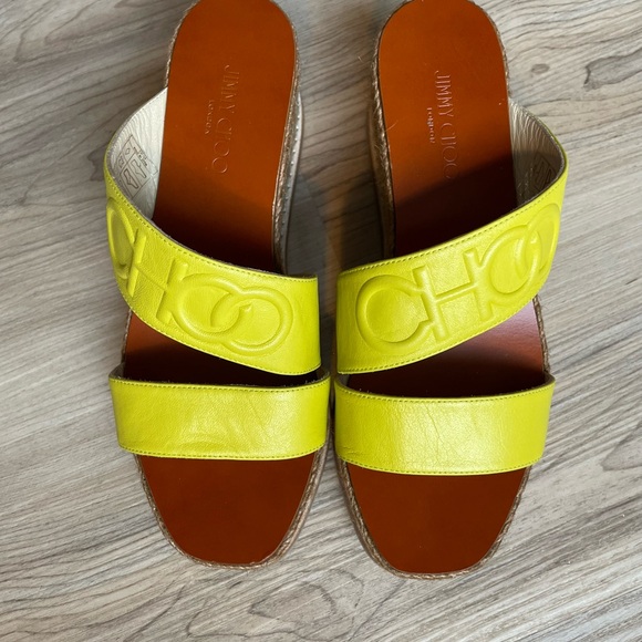 New Jimmy Choo logo leather espadrille sandals - Picture 3 of 5